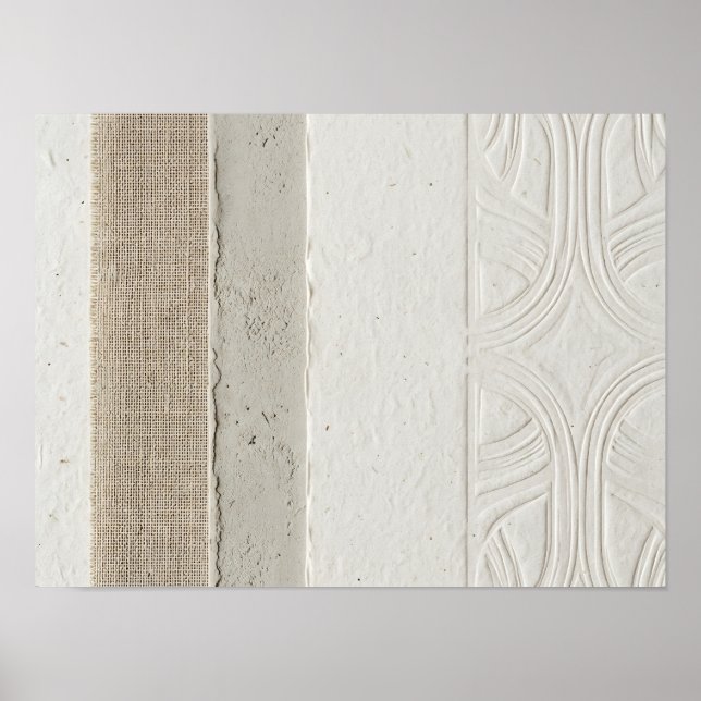 Póster de panel de papel y textil con relieve de m (Frente)
