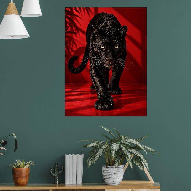 Póster de Pantera Negra, Rojo y Negro Dramático Sa (Salón 1)