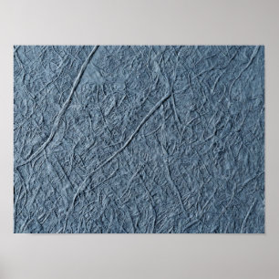 Póster de papel de fibra artesanal azul polvorient