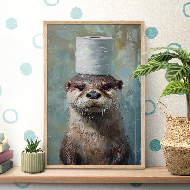 Póster de papel higiénico de nutria divertida (Subido por el creador)