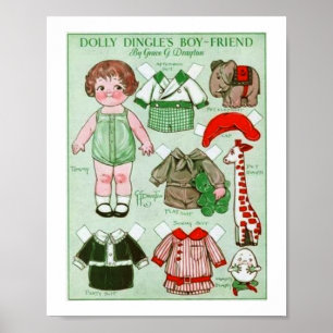 Póster de papel vintage de la novia de Dolly Dingl