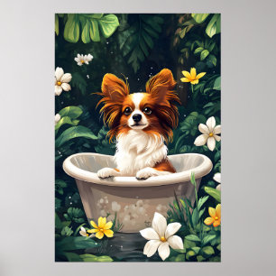 Póster de Papillon en bañera, Póster divertido de