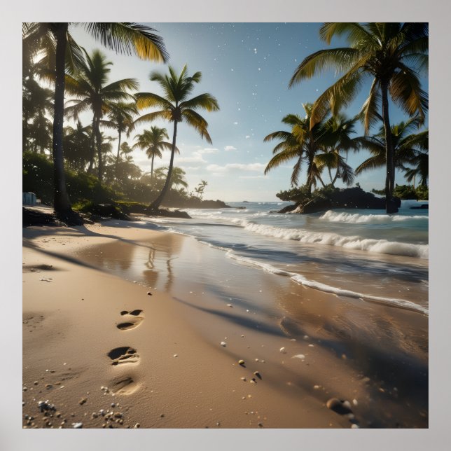 Póster de Paraíso de Playa Tropical (Frente)