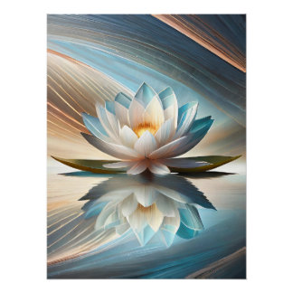 Poster de pared abstracta de flores de Lotus