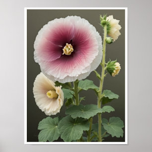 Poster de pared bello Hollyhock Flor arte de pared