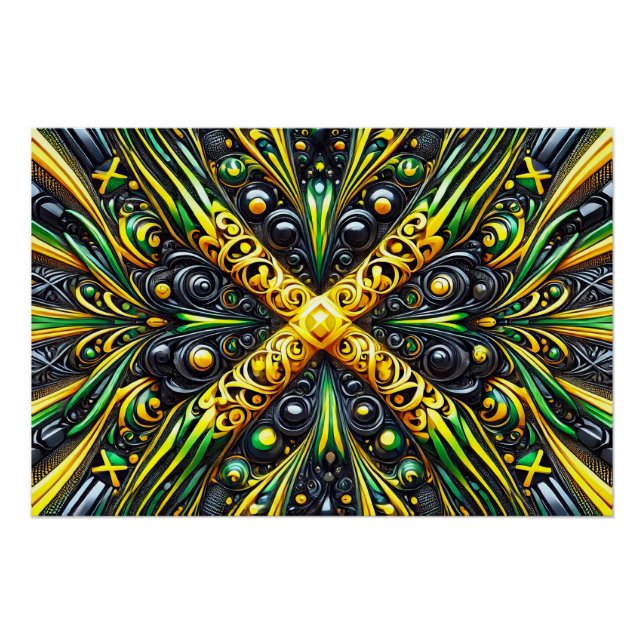 Poster de pared con diseño de colores jamaiquinos (Anverso)