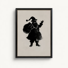 Póster de pared con silueta de Papá Noel