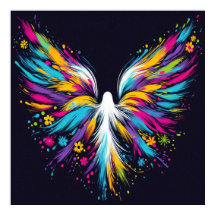 Póster de pared de Ángel abstracto en papel semibr