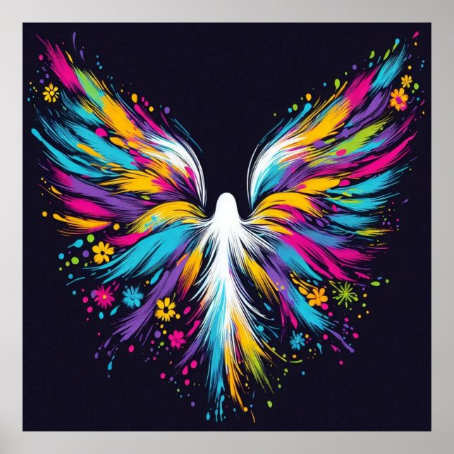 Póster de pared de Ángel abstracto en papel semibr (Frente)