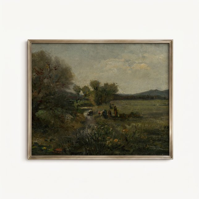 Póster de pared de arroyo de campo antiguo (Antique Countryside Creek Wall Art Poster - close-up view (frame/decor not included))