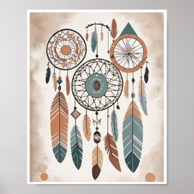 poster de pared de arte abstracto de boho ecléctic (Frente)