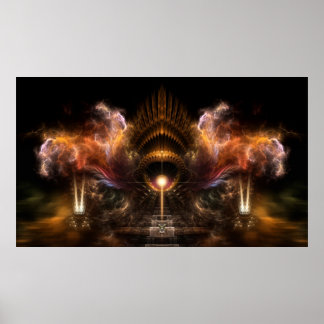 Poster de pared de arte fractal de tormenta eólica