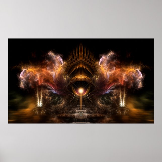 Poster de pared de arte fractal de tormenta eólica (Frente)