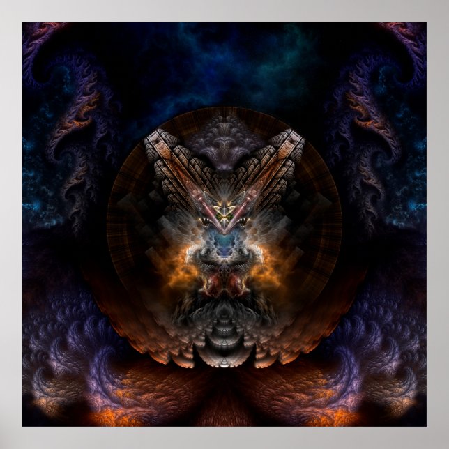 Poster de Pared de Arte Fractal Ortricon (Frente)