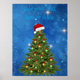 Póster de pared de copo de nieve de árbol de Navid