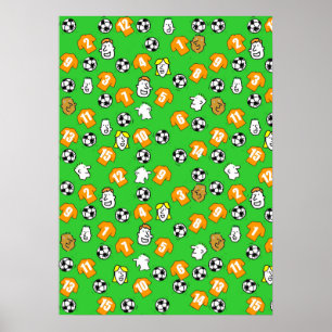 Póster de pared de fútbol con camisetas naranja do