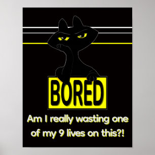 Póster de pared de gato negro sarcástico Bad Boogi
