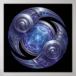 Póster de pared de Geometría Sagrada Zodiaco Celes
