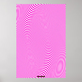 Poster De Pared De Ilusión Óptica De Arte Rosa Y B