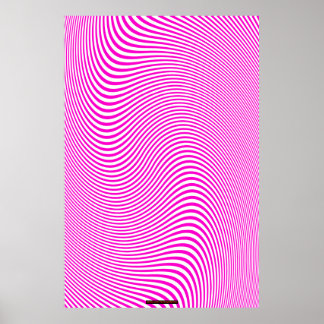 Poster De Pared De Ilusión Óptica De Arte Rosa Y B
