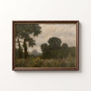 Póster de pared de jardín de cabaña de verano