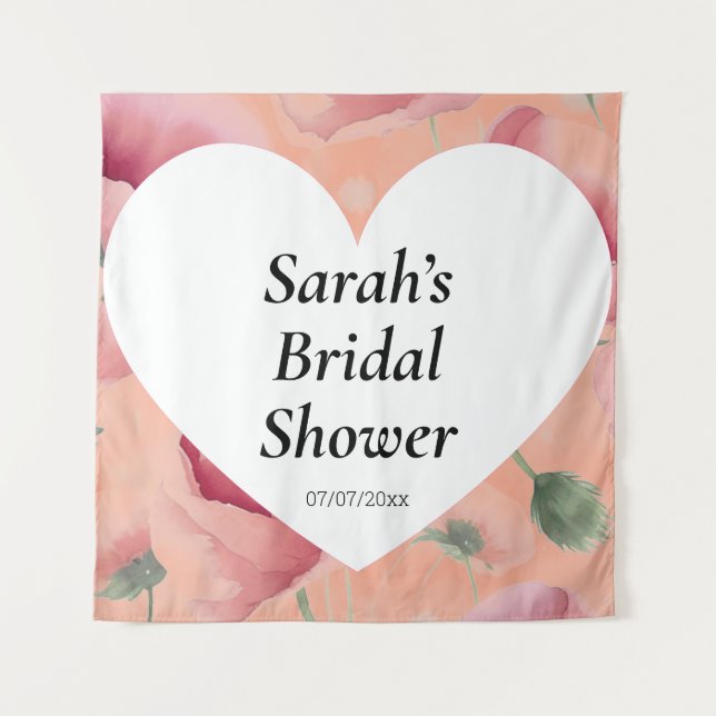 Poster de pared de la ducha de boda tapiz personal (Anverso)