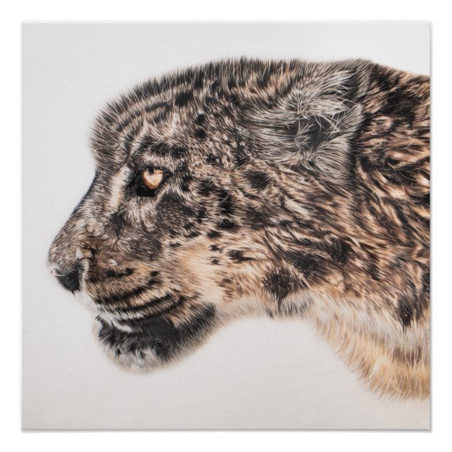 Poster de pared de leopardo de la nieve (Anverso)