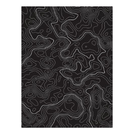 Poster de pared de mapas topográficos negros