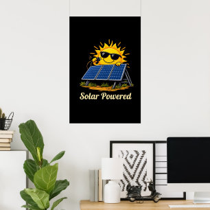 Póster de pared de panel solar y sol lindo aliment