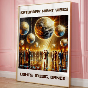 Póster de pared de pista de baile disco Vibracione