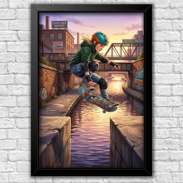 Póster de pared de skateboard urbano moderno para  (Subido por el creador)