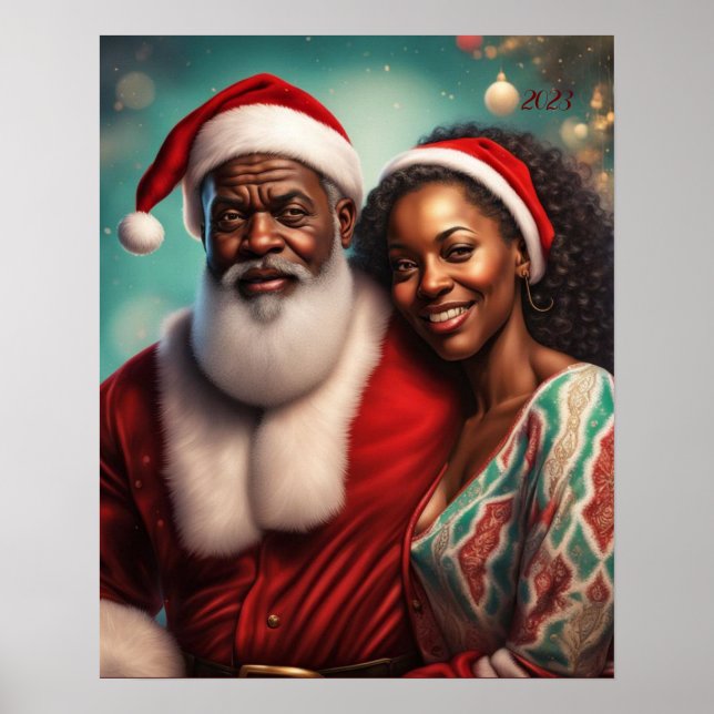 Póster de pared de Sr. y Sra. Claus (Frente)
