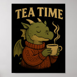 Póster de pared del dragón relajante