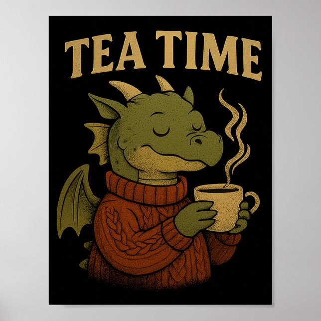 Póster de pared del dragón relajante (Frente)