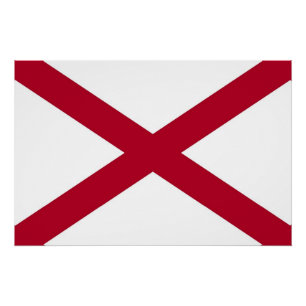 Poster de pared patriótico con bandera de Alabama,