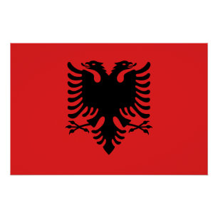 Poster de pared patriótico con bandera de Albania