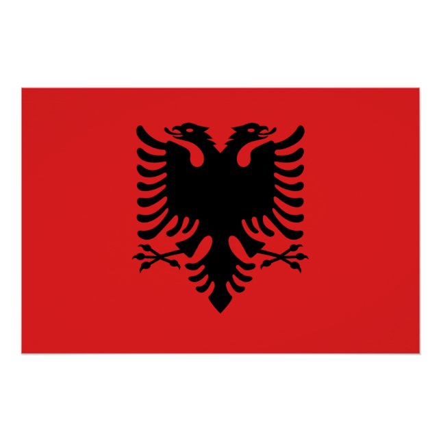 Poster de pared patriótico con bandera de Albania (Anverso)