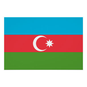 Poster de pared patriótico con bandera de Azerbaiy