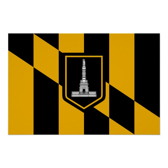 Poster de pared patriótico con bandera de Baltimor (Anverso)