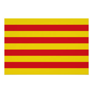 Poster de pared patriótico con bandera de Cataluña