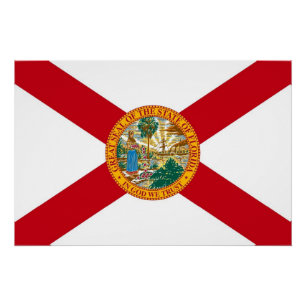 Poster de pared patriótico con bandera de Florida