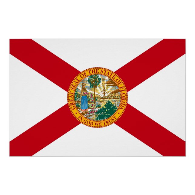 Poster de pared patriótico con bandera de Florida (Anverso)