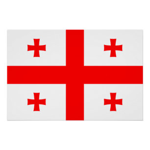 Poster de pared patriótico con bandera de Georgia