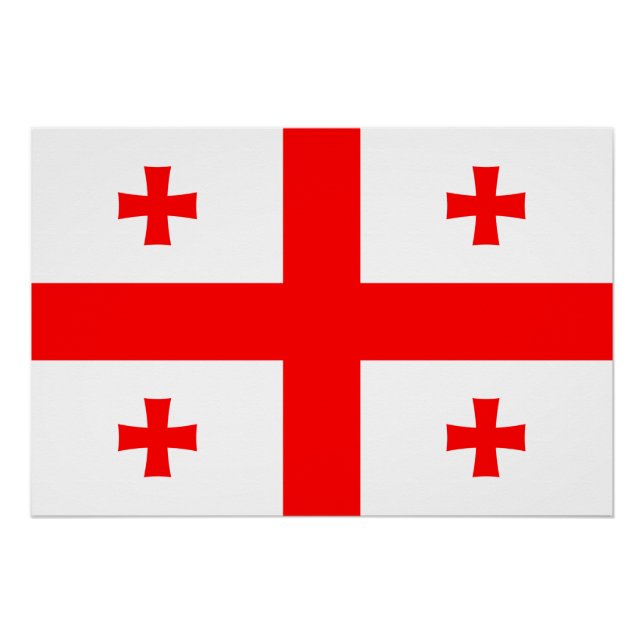 Poster de pared patriótico con bandera de Georgia (Anverso)