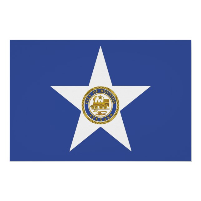 Poster de pared patriótico con bandera de Houston (Anverso)