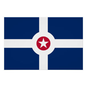 Poster de pared patriótico con bandera de Indianáp