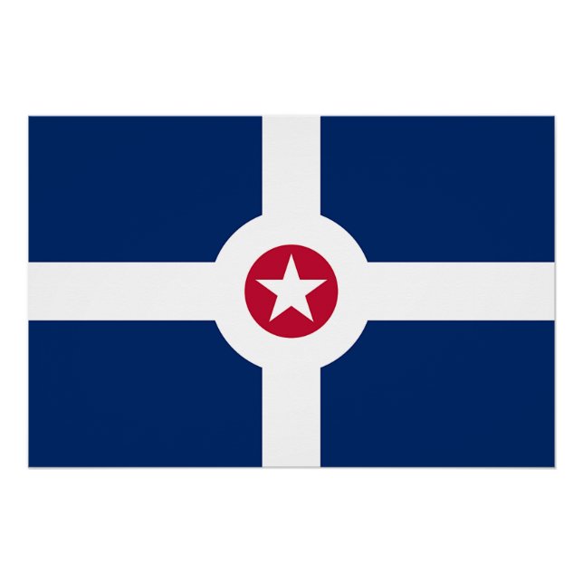 Poster de pared patriótico con bandera de Indianáp (Anverso)
