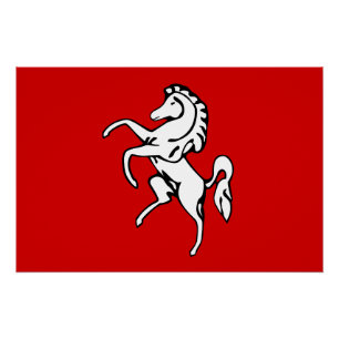 Poster de pared patriótico con bandera de Kent, In