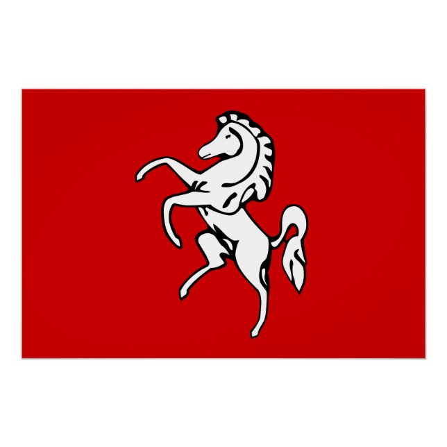 Poster de pared patriótico con bandera de Kent, In (Anverso)