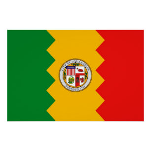 Poster de pared patriótico con bandera de Los Ánge